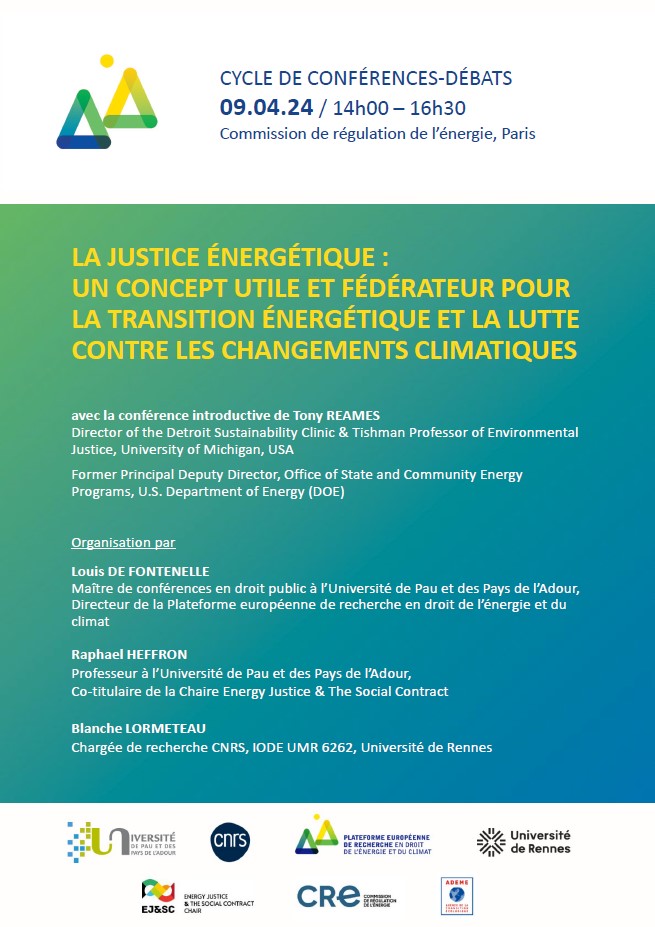 Cycles de conférences-débats
09.04.2024 / 14h00 - 16h30
Commission de régulation de l'énergie
Paris
